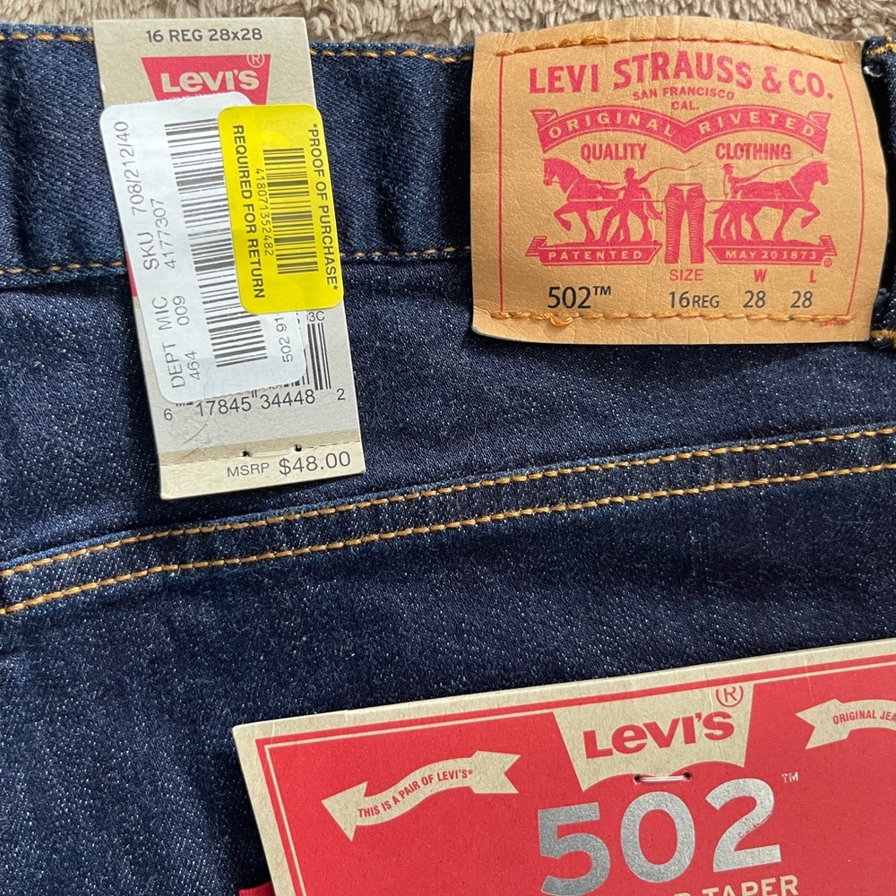 New Levi’s 502 Stretch Denim Blue Jeans